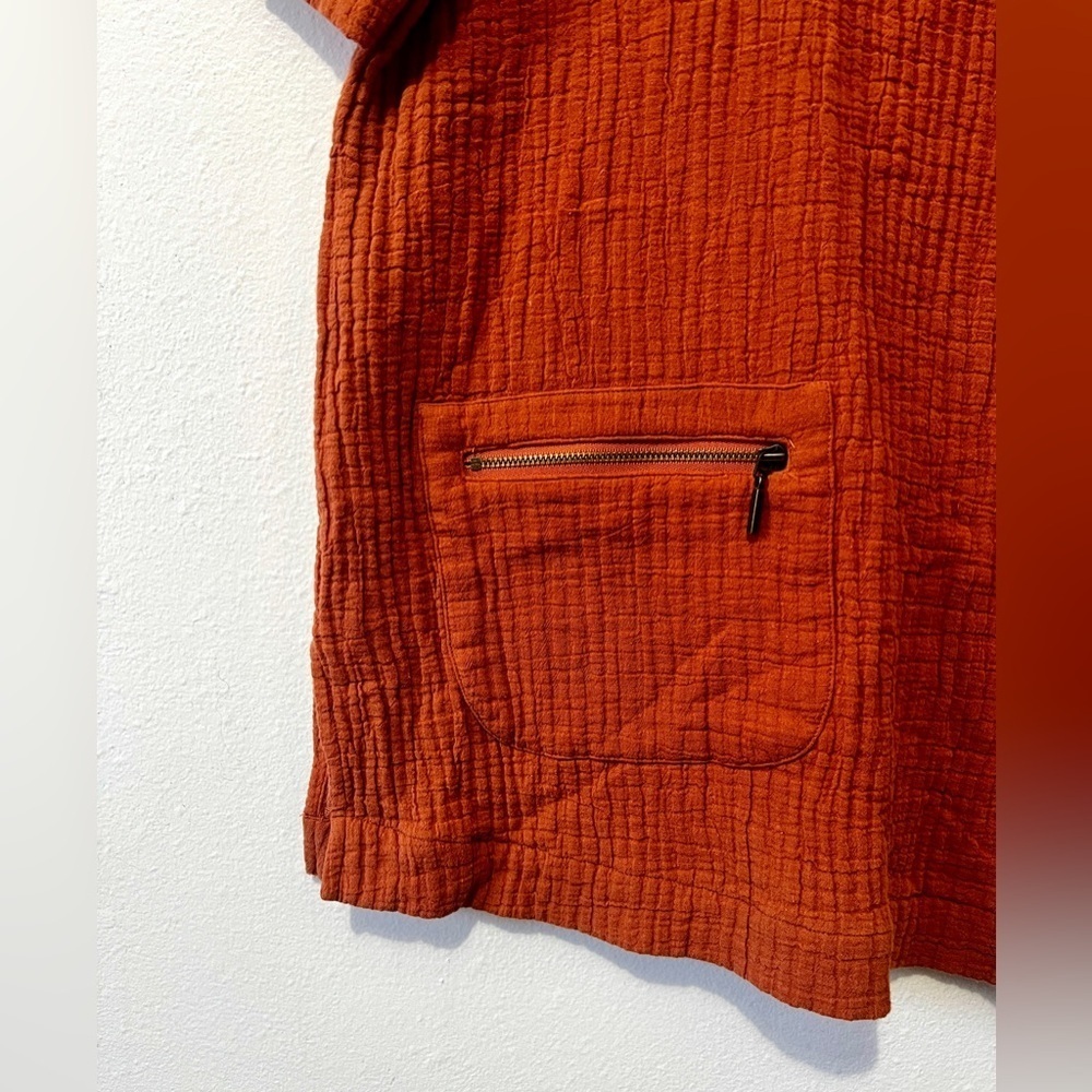 Soft Surroundings Rust Zipper Pocket Tunic Blouse - Large - Picture 7 of 9